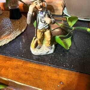 Charming Vintage-Style Figurine in Brown and Gray